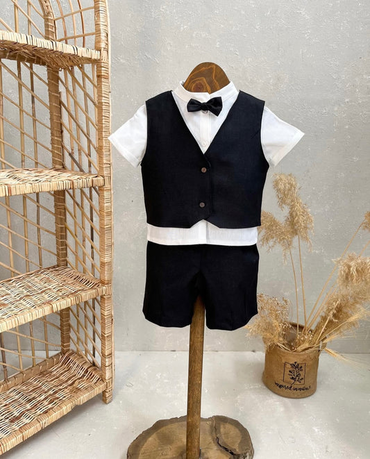 LINEN BLACK VEST
