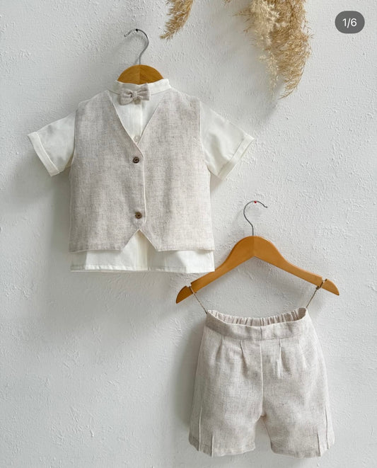 LINEN VEST SET